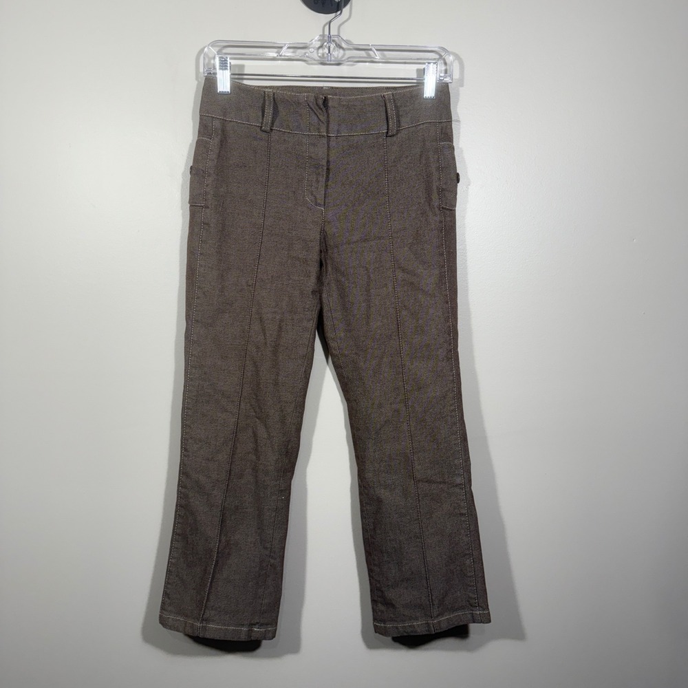 Vintage Promod Brown High Waist Trousers Crop Flare Pants Size 0?